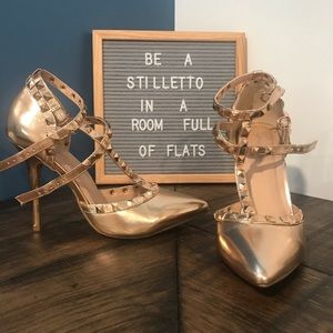 Rose Gold T-Strap Pumps✨✨